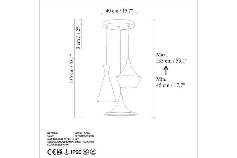 Taklampa Cindel Antikering - Guld - Belysning & el - Inomhusbelysning & lampor - Taklampa & takbelysning - Pendellampor & hänglampor
