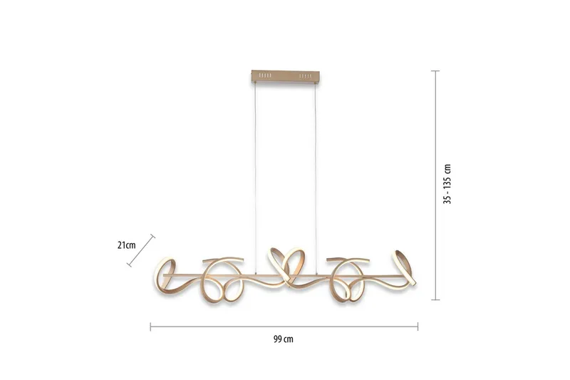 Taklampa Curls - 21x135x99 cm - Belysning & el - Inomhusbelysning & lampor - Taklampa & takbelysning - Pendellampor & hänglampor