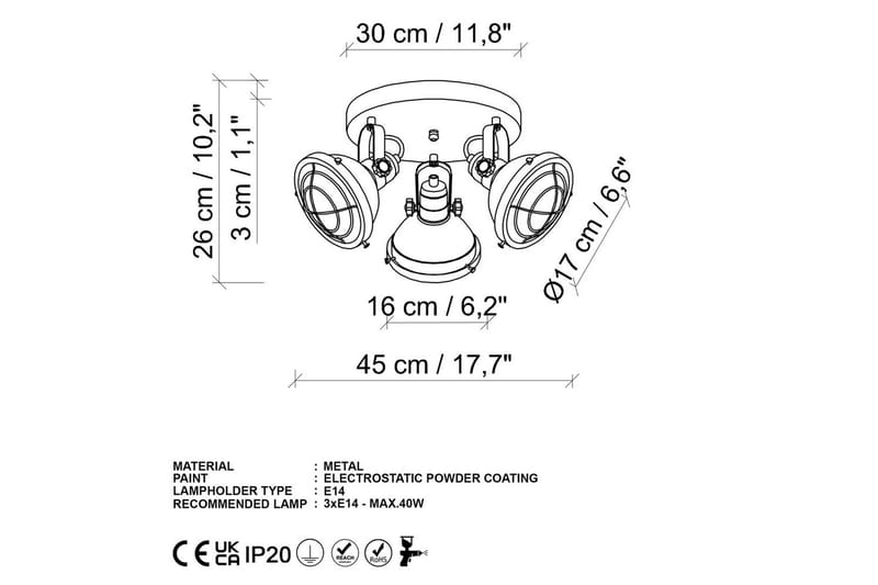 Taklampa Desten Svart - Svart - Belysning & el - Inomhusbelysning & lampor - Taklampa & takbelysning - Plafond