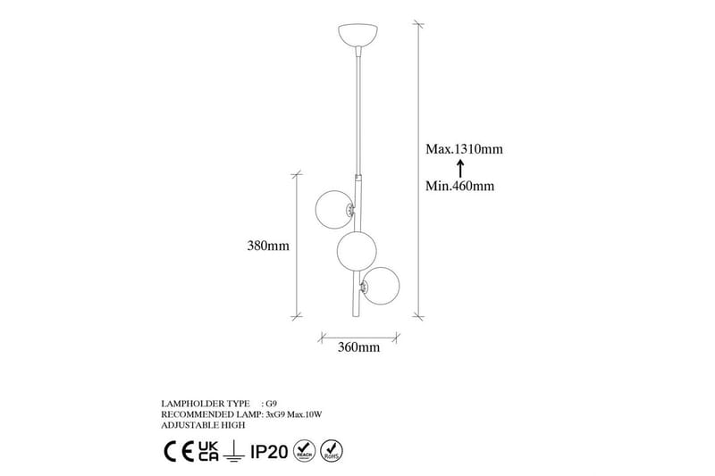 Taklampa Elvon Rany - Guld - Belysning & el - Inomhusbelysning & lampor - Taklampa & takbelysning - Pendellampor & hänglampor