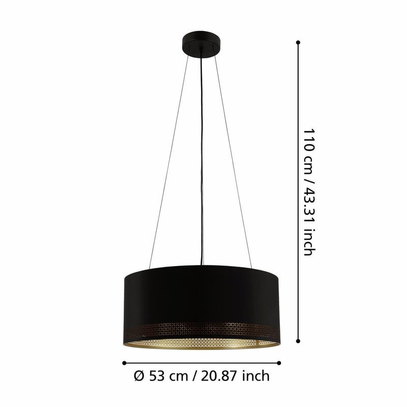 Taklampa Esteperra med 3 lampor - 53 cm - Belysning & el - Inomhusbelysning & lampor - Taklampa & takbelysning - Pendellampor & hänglampor