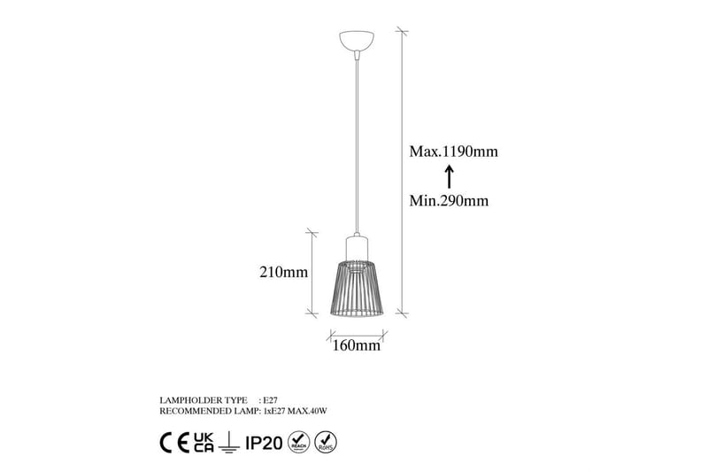 Taklampa Gullistel Svart / Antik - Svart/Multifärgad - Belysning & el - Inomhusbelysning & lampor - Taklampa & takbelysning - Pendellampor & hänglampor
