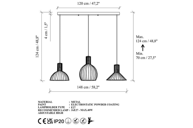 Taklampa Halven Gold - Guld - Belysning & el - Inomhusbelysning & lampor - Taklampa & takbelysning - Pendellampor & hänglampor