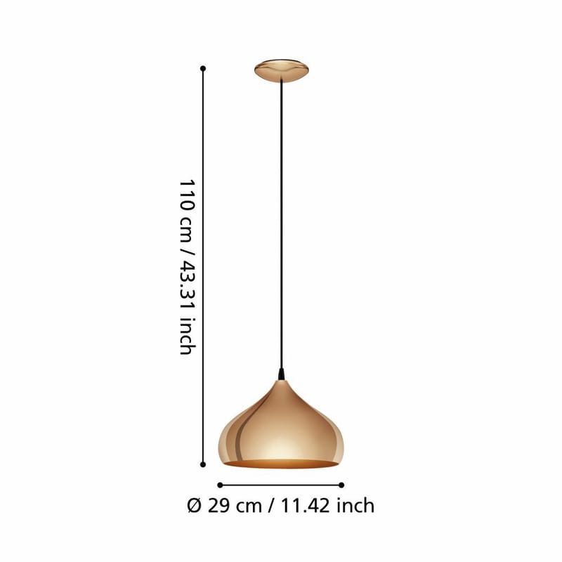 Taklampa Hapton - 29 cm - Belysning & el - Inomhusbelysning & lampor - Taklampa & takbelysning - Pendellampor & hänglampor
