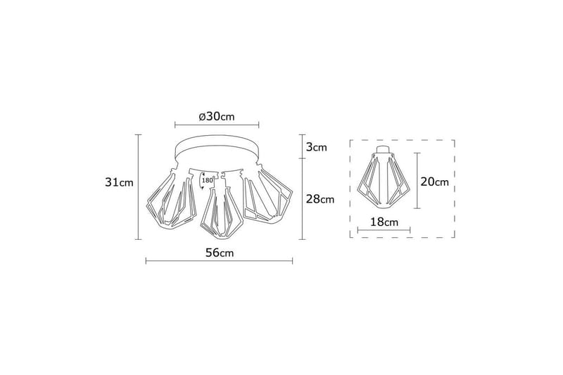 Taklampa Hillmere Svart / Rany - Guld/Svart - Belysning & el - Inomhusbelysning & lampor - Taklampa & takbelysning - Plafond