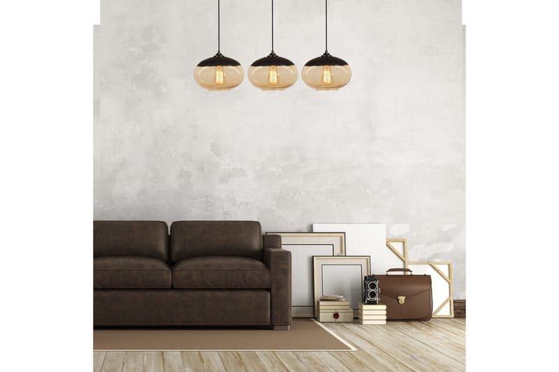 Taklampa Jeba Tre Svart / Honung - Svart - Belysning & el - Inomhusbelysning & lampor - Taklampa & takbelysning - Pendellampor & hänglampor