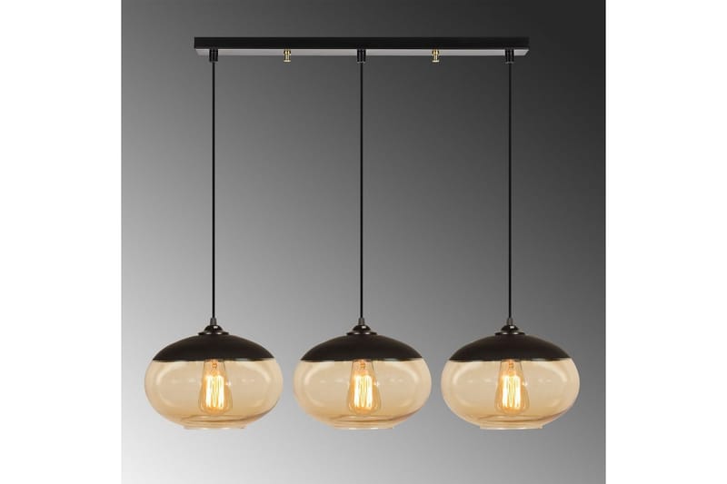Taklampa Jeba Tre Svart / Honung - Svart - Belysning & el - Inomhusbelysning & lampor - Taklampa & takbelysning - Pendellampor & hänglampor