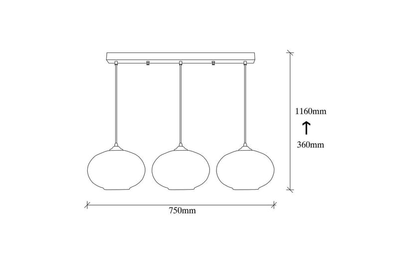 Taklampa Jeba Tre Svart / Honung - Svart - Belysning & el - Inomhusbelysning & lampor - Taklampa & takbelysning - Pendellampor & hänglampor