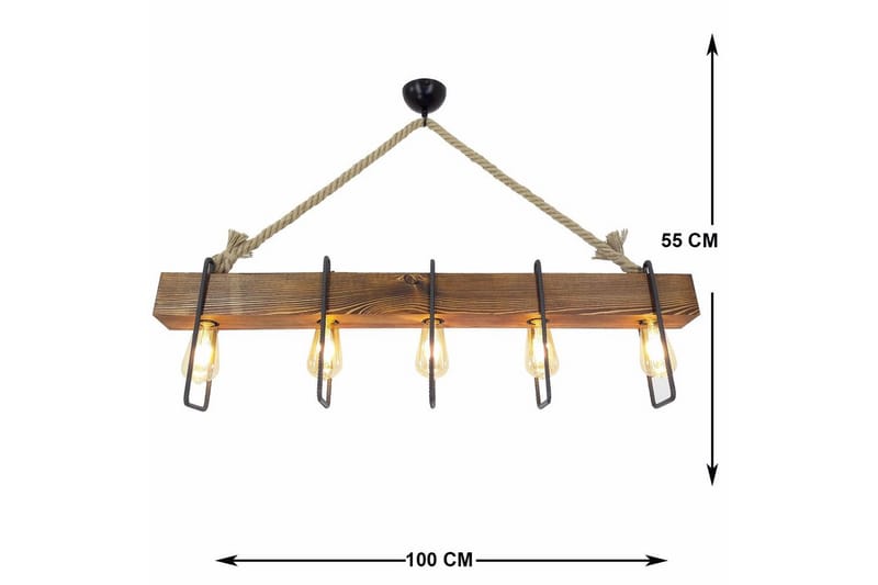 Taklampa Kalldrun Valnöt / Svart / Beige - Valnöt / Svart / Beige - Belysning & el - Inomhusbelysning & lampor - Taklampa & takbelysning - Pendellampor & hänglampor