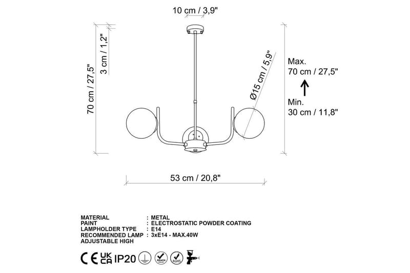 Taklampa Kelulstead Rany - Rany - Belysning & el - Inomhusbelysning & lampor - Taklampa & takbelysning - Pendellampor & hänglampor