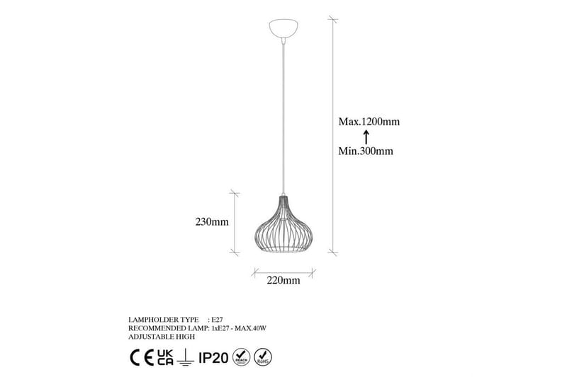 Taklampa Kiron Svart / Antik - Svart / Antik - Belysning & el - Inomhusbelysning & lampor - Taklampa & takbelysning - Pendellampor & hänglampor