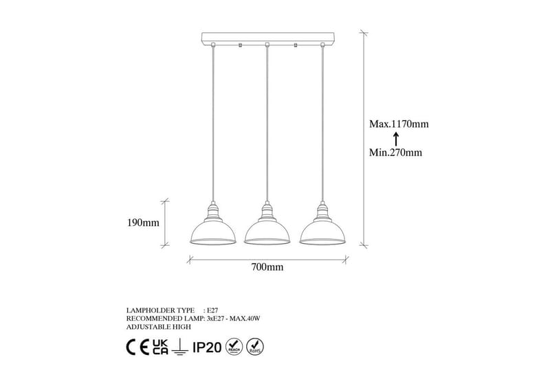 Taklampa Masatsune Tre Vintage - Vintage - Belysning & el - Inomhusbelysning & lampor - Taklampa & takbelysning - Pendellampor & hänglampor