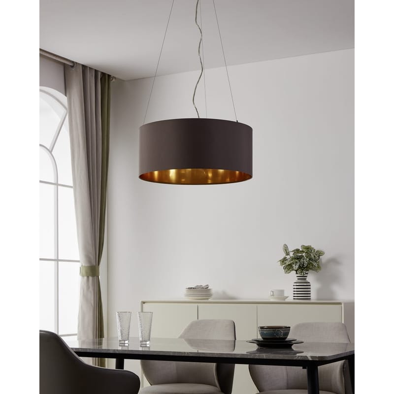 Taklampa Maserlo med 3 lampor - Matt nickel/cappuccino - Belysning & el - Inomhusbelysning & lampor - Taklampa & takbelysning - Pendellampor & hänglampor