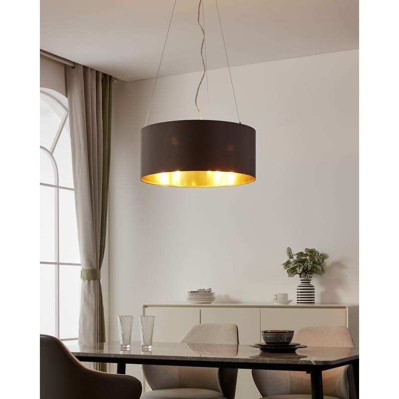 Taklampa Maserlo med 3 lampor - Matt nickel/cappuccino - Belysning & el - Inomhusbelysning & lampor - Taklampa & takbelysning - Pendellampor & hänglampor