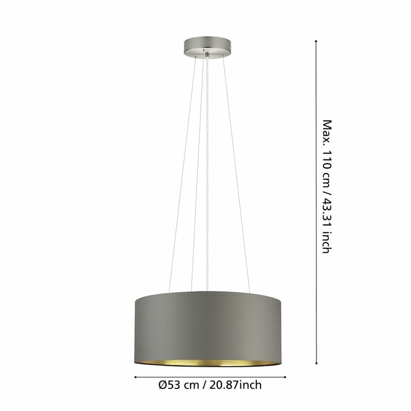 Taklampa Maserlo med 3 lampor - Matt nickel/cappuccino - Belysning & el - Inomhusbelysning & lampor - Taklampa & takbelysning - Pendellampor & hänglampor