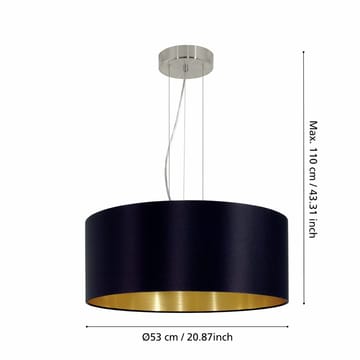 Taklampa Maserlo med 3 lampor - Matt nickel/svart - Belysning & el - Inomhusbelysning & lampor - Taklampa & takbelysning - Pendellampor & hänglampor