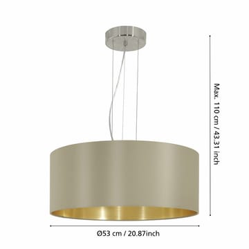 Taklampa Maserlo med 3 lampor - Matt nickel/taupe - Belysning & el - Inomhusbelysning & lampor - Taklampa & takbelysning - Pendellampor & hänglampor