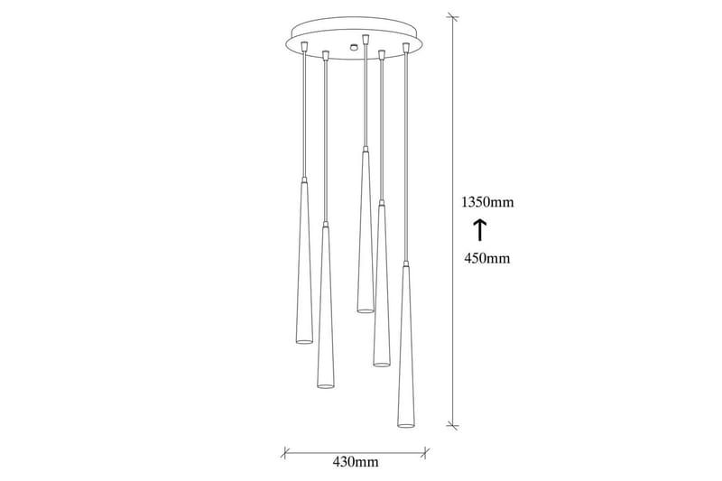 Taklampa Matsuchi Svart Sju Uttag - Sju Uttag - Belysning & el - Inomhusbelysning & lampor - Taklampa & takbelysning - Pendellampor & hänglampor