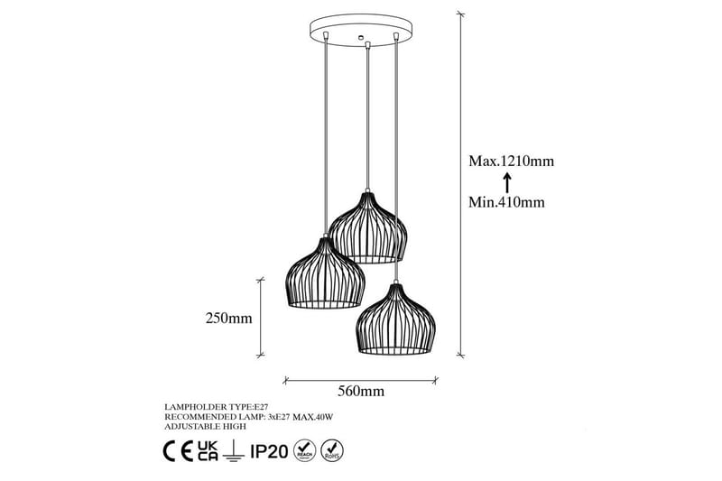 Taklampa Meron Shiny Gold Circle - Guld - Belysning & el - Inomhusbelysning & lampor - Taklampa & takbelysning - Pendellampor & hänglampor