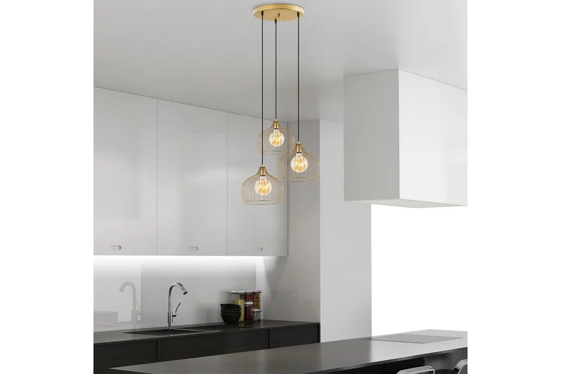 Taklampa Meron Shiny Gold Circle - Guld - Belysning & el - Inomhusbelysning & lampor - Taklampa & takbelysning - Pendellampor & hänglampor