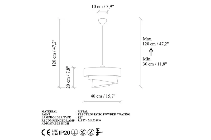 Taklampa Miwako Svart - Svart - Belysning & el - Inomhusbelysning & lampor - Taklampa & takbelysning - Pendellampor & hänglampor