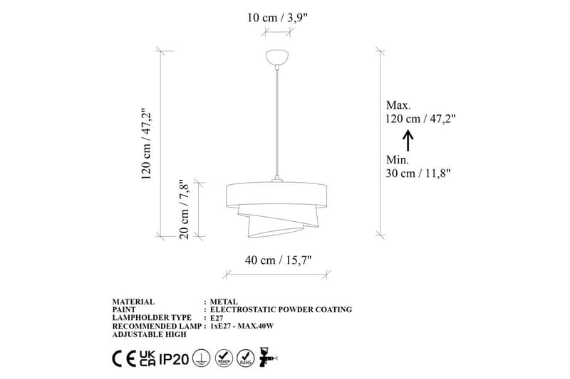 Taklampa Miwako Vit - Vit - Belysning & el - Inomhusbelysning & lampor - Taklampa & takbelysning - Pendellampor & hänglampor