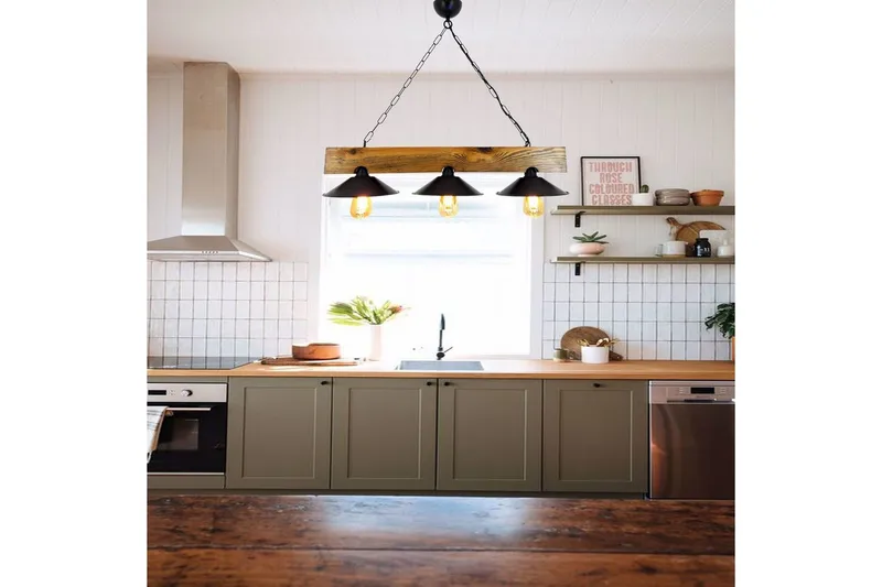 Taklampa Noveth Valnöt / Svart - Svart/Mörkbrun - Belysning & el - Inomhusbelysning & lampor - Taklampa & takbelysning - Pendellampor & hänglampor