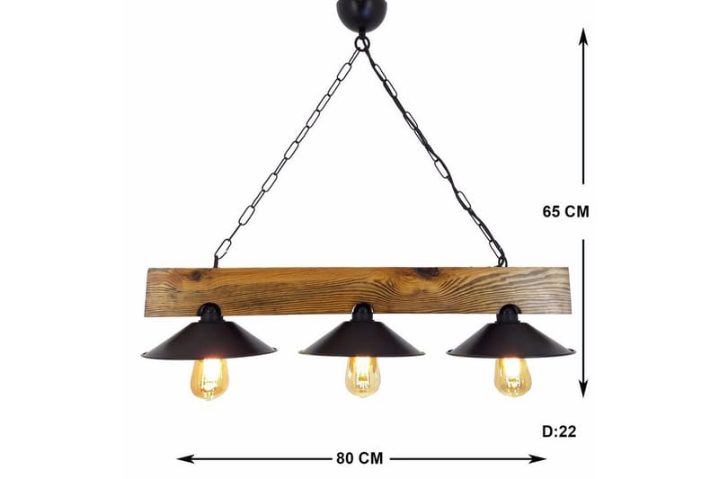 Taklampa Noveth Valnöt / Svart - Svart/Mörkbrun - Belysning & el - Inomhusbelysning & lampor - Taklampa & takbelysning - Pendellampor & hänglampor