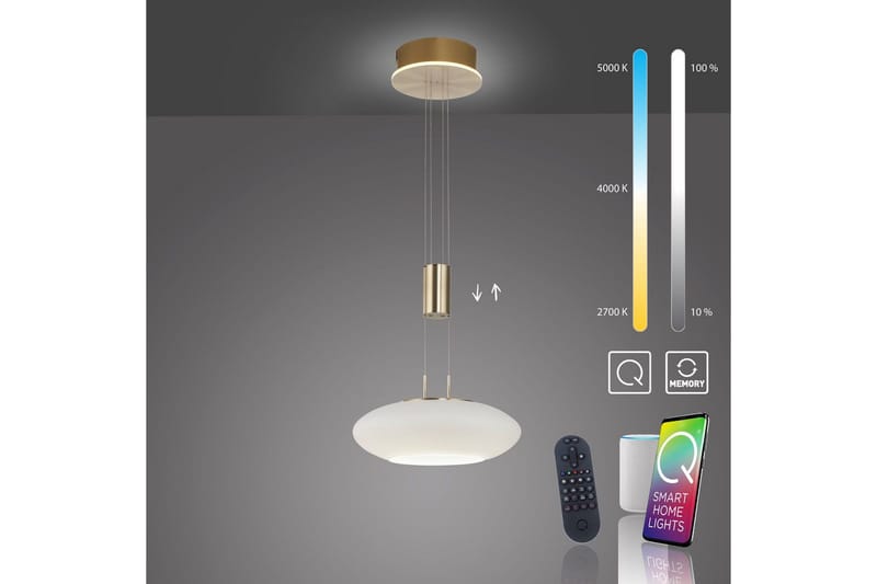 Taklampa Q-Etienne - 35x200x35 cm, Matt mässing - Belysning & el - Inomhusbelysning & lampor - Taklampa & takbelysning - Pendellampor & hänglampor