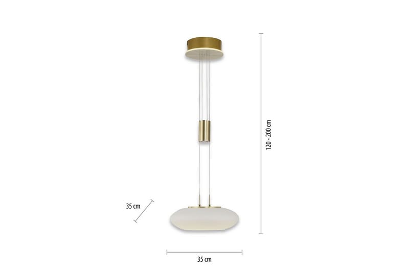 Taklampa Q-Etienne - 35x200x35 cm, Matt mässing - Belysning & el - Inomhusbelysning & lampor - Taklampa & takbelysning - Pendellampor & hänglampor