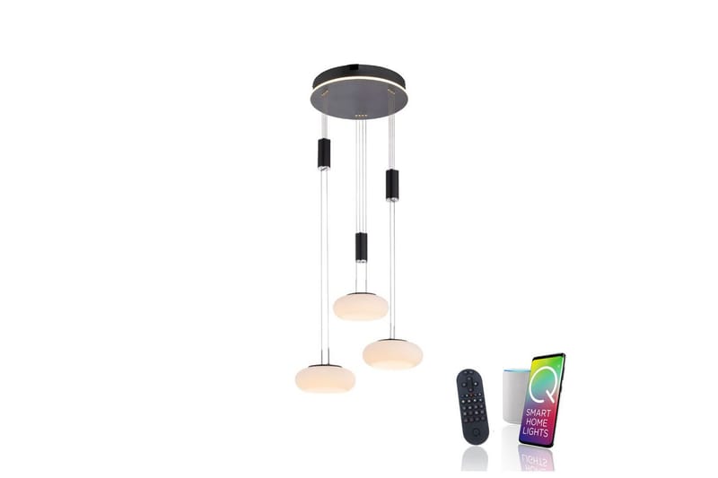 Taklampa Q-Etienne - 40x200x44 cm, Svart - Belysning & el - Inomhusbelysning & lampor - Taklampa & takbelysning - Pendellampor & hänglampor