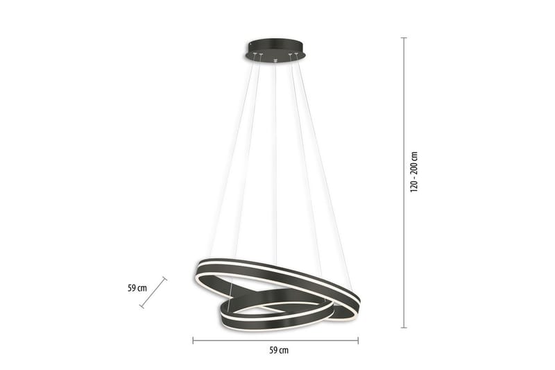 Taklampa Q-Vito - 59x200x59 cm, Antracit - Belysning & el - Inomhusbelysning & lampor - Taklampa & takbelysning - Pendellampor & hänglampor