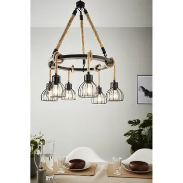 Taklampa Rampside Rund med 6 Lampor - 76 cm - Belysning & el - Inomhusbelysning & lampor - Taklampa & takbelysning - Pendellampor & hänglampor