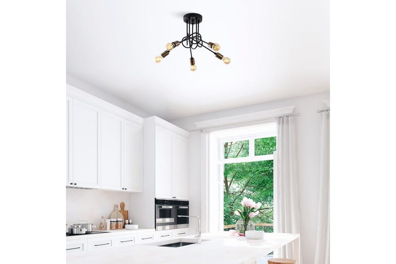 Taklampa Ranju Svart / Antik Fem Soklar - Fem Soklar - Belysning & el - Inomhusbelysning & lampor - Taklampa & takbelysning - Pendellampor & hänglampor