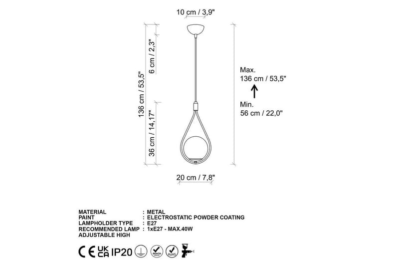 Taklampa Ranpal Enkel Rany - Guld - Belysning & el - Inomhusbelysning & lampor - Taklampa & takbelysning - Pendellampor & hänglampor