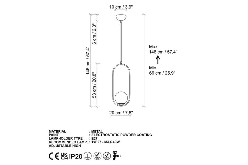 Taklampa Ranpalt Rany - Guld - Belysning & el - Inomhusbelysning & lampor - Taklampa & takbelysning - Pendellampor & hänglampor