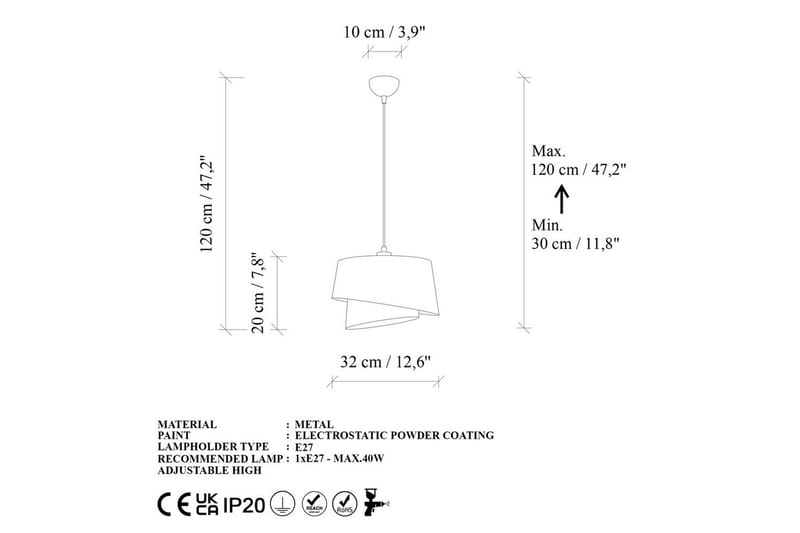 Taklampa Ravougrad Vit - Vit - Belysning & el - Inomhusbelysning & lampor - Taklampa & takbelysning - Pendellampor & hänglampor