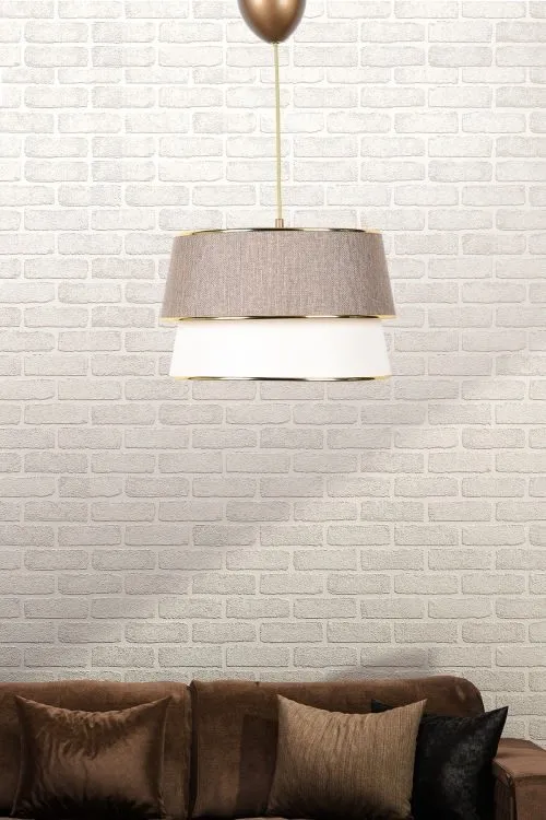 Taklampa Retro med Gulddetaljer - Beige/cream - Belysning & el - Inomhusbelysning & lampor - Taklampa & takbelysning - Pendellampor & hänglampor
