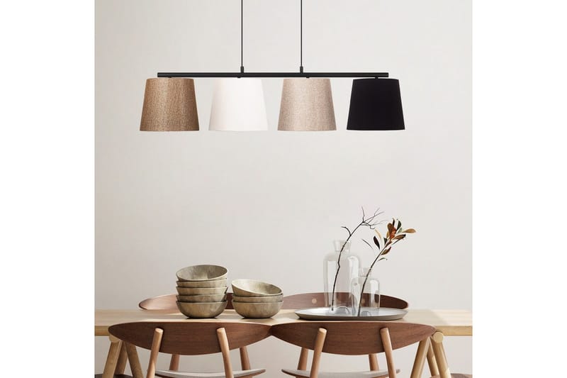Taklampa Rithmere Svart / Rany / Vit / Beige - Beige/Guld/Svart/Vitfärgat trä - Belysning & el - Inomhusbelysning & lampor - Taklampa & takbelysning - Pendellampor & hänglampor