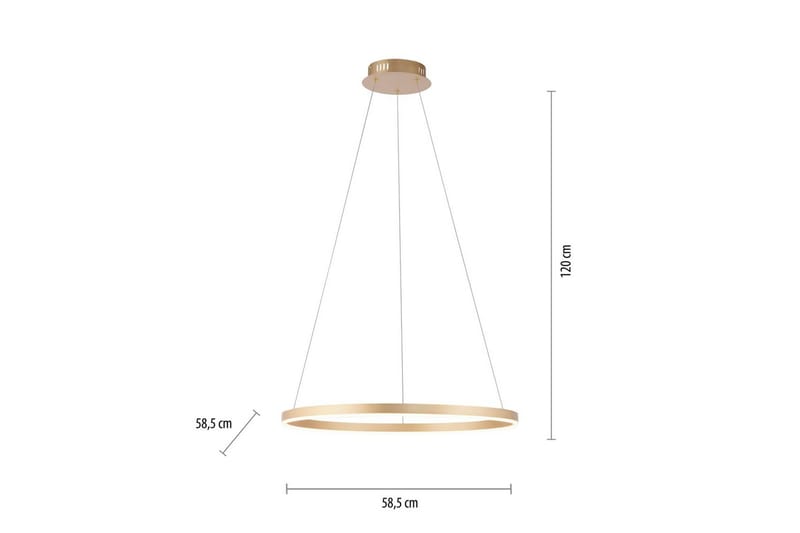Taklampa Ritus - 58,5x120x58,5 cm, Matt mässing - Belysning & el - Inomhusbelysning & lampor - Taklampa & takbelysning - Pendellampor & hänglampor