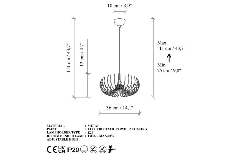 Taklampa Sadortel Rany - Guld - Belysning & el - Inomhusbelysning & lampor - Taklampa & takbelysning - Pendellampor & hänglampor