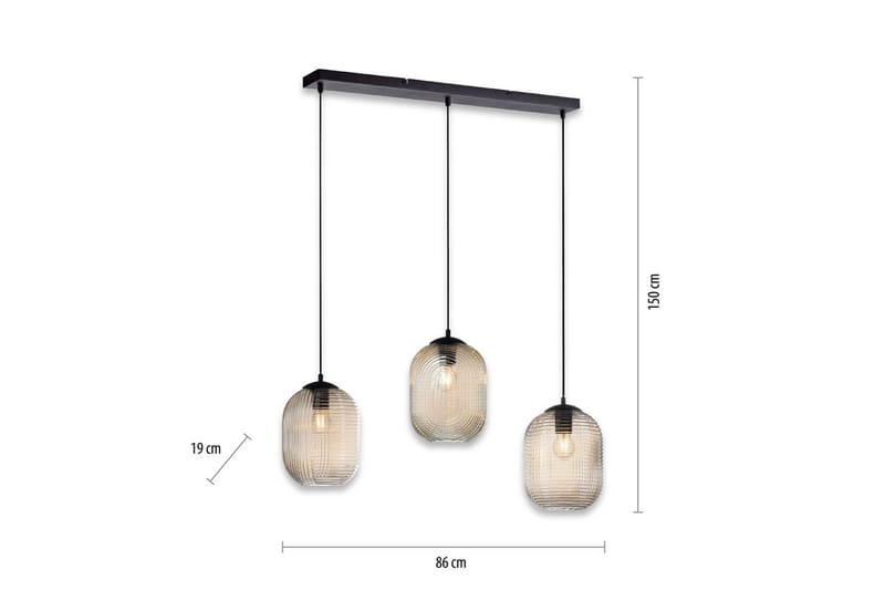 Taklampa Shitake - 20x150x90 cm, Bärnsten - Belysning & el - Inomhusbelysning & lampor - Taklampa & takbelysning - Pendellampor & hänglampor