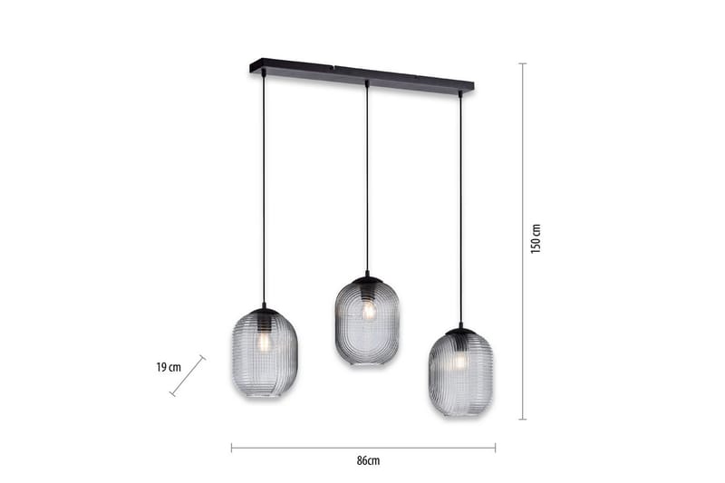 Taklampa Shitake - 20x150x90 cm, Rökfärgad - Belysning & el - Inomhusbelysning & lampor - Taklampa & takbelysning - Pendellampor & hänglampor