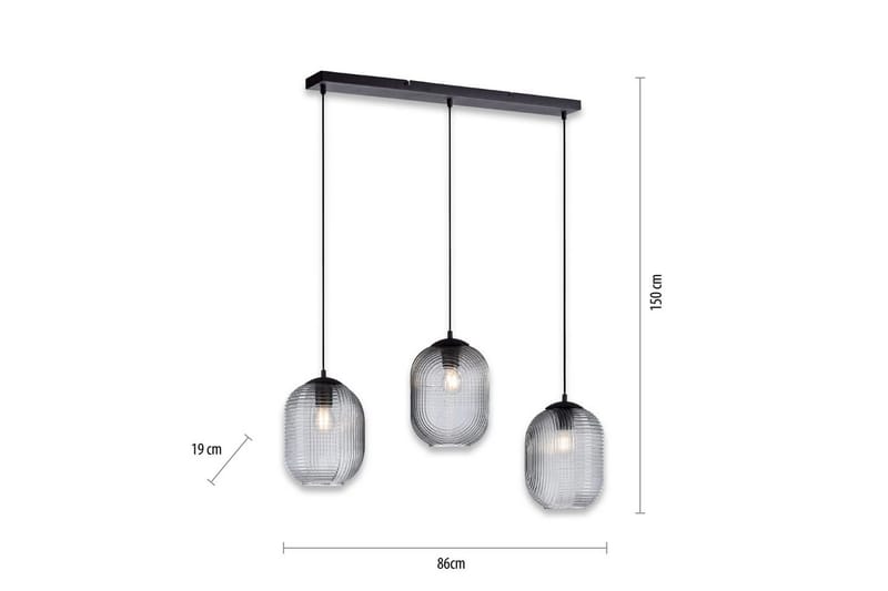 Taklampa Shitake - 20x150x90 cm, Rökfärgad - Belysning & el - Inomhusbelysning & lampor - Taklampa & takbelysning - Pendellampor & hänglampor