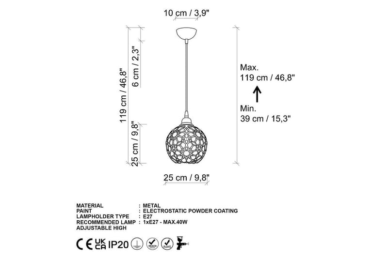 Taklampa Silen guld - Diameter: 25 cm - Belysning & el - Inomhusbelysning & lampor - Taklampa & takbelysning - Pendellampor & hänglampor