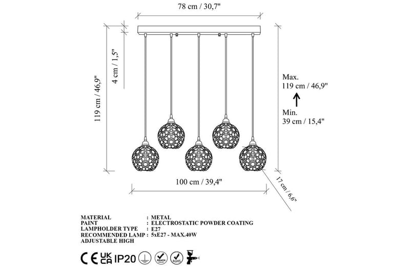 Taklampa Silen trippel guld - Guld - Belysning & el - Inomhusbelysning & lampor - Taklampa & takbelysning - Pendellampor & hänglampor