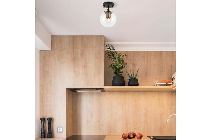 Taklampa Sone Svart / Antik / Transparent - Svart / Antik / Transparent - Belysning & el - Inomhusbelysning & lampor - Taklampa & takbelysning - Pendellampor & hänglampor