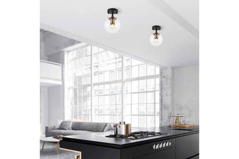 Taklampa Sone Svart / Antik / Transparent - Svart / Antik / Transparent - Belysning & el - Inomhusbelysning & lampor - Taklampa & takbelysning - Pendellampor & hänglampor