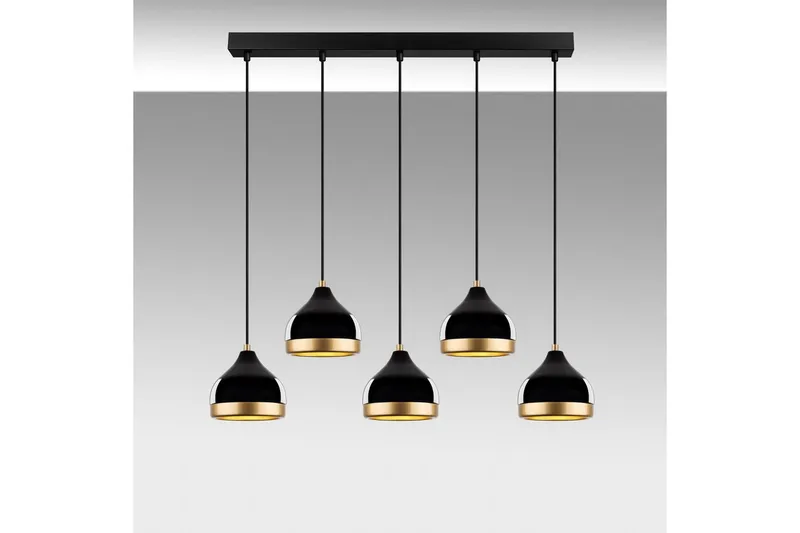 Taklampa Soodni Fem Horisontell Svart - Svart - Belysning & el - Inomhusbelysning & lampor - Taklampa & takbelysning - Pendellampor & hänglampor