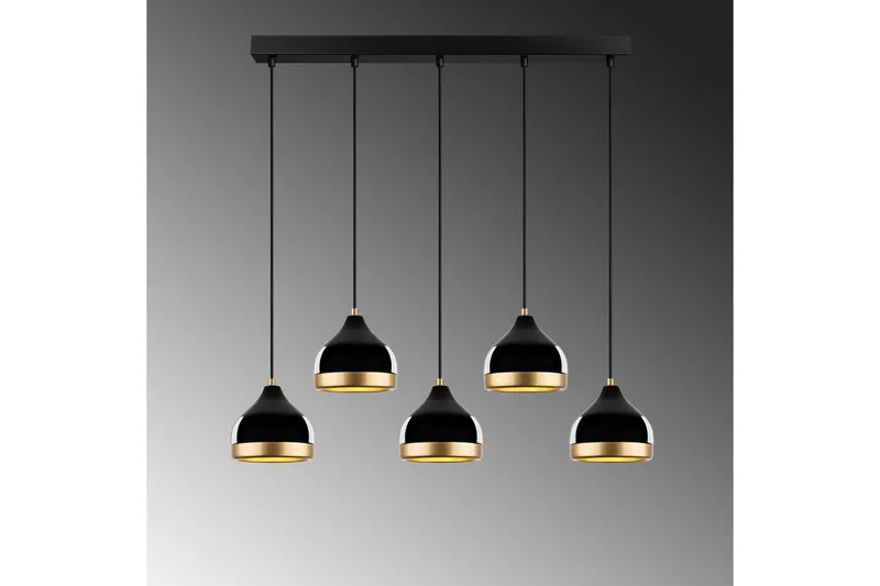 Taklampa Soodni Fem Horisontell Svart - Svart - Belysning & el - Inomhusbelysning & lampor - Taklampa & takbelysning - Pendellampor & hänglampor
